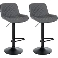 BellaFurn lot de 2 tabourets de bar modernes - repose-pieds - hauteur réglable de 57 à 79 cm