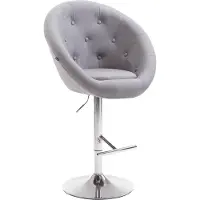 BellaFurn Tabouret de bar - Tabouret haut - Confort d'assise optimal et pivotant à 360°, réglable en hauteur | Couleur : gris | Couleur de base : chrome