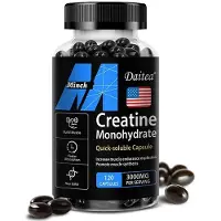 Daitea Créatine Monohydrate 3000mg (120 capsules) Complément alimentaire, muscle, force, endurance, énergie, santé musculaire, récupération