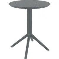 BellaFurn Table pliante - table pliante - plastique robuste résistant aux UV Parfait pour les événements | couleur : gris foncé, forme : ronde