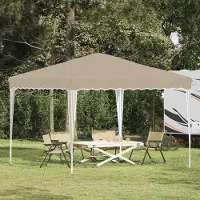 Prolenta Tente événementielle pop-up "Maison Exclusive" - Dimensions : 288 x 288 x 245 cm - Couleur : Crème - Matériau : Oxford
