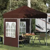 Prolenta Tente événementielle pop-up, modèle "Exclusive", dimensions 195 x 195 x 245 cm, couleur marron, tissu Oxford