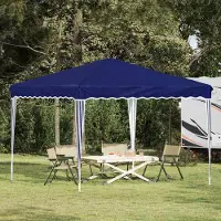Prolenta Tente événementielle pop-up "Maison Exclusive" - Dimensions : 288 x 288 x 245 cm - Tissu Oxford bleu