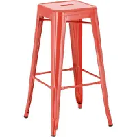 BellaFurn Barstol, Avföring - Design empilable, gain de place - look moderne. Couleur : rouge