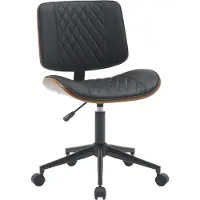 BellaFurn Chaise de bureau, mobilier de bureau, design tabouret courbé - confortable et réglable | Couleur : noyer/noir