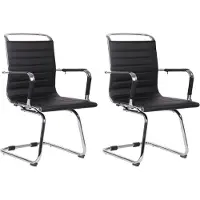 BellaFurn set de 2 chaises visiteurs - Fauteuil d'invité - Maintenance - Friendly Luxecomfort | Couleur : Noir | Matériau : Similicuir