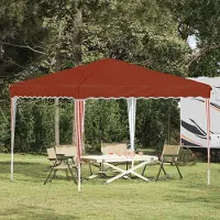 Prolenta Tente événementielle pop-up "Maison Exclusive" - Dimensions : 288 x 288 x 245 cm - Couleur : Terre cuite - Matériau : Tissu Oxford