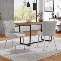 Sweiko Chaise de salle à manger Chaise lounge Chaise rembourrée Chaise de salon Chaise de canapé avec quatre pieds de support en métal,Salon, chambre à coucher velours set de 2 pièces