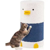Costway Arbre à chat, Ø 35 cm, hauteur 66 cm, avec tapis à griffer en sisal, 2 niches, lit et bordure en peluche, arbre à chat, convient aux chats jusqu'à 15 kg, bleu
