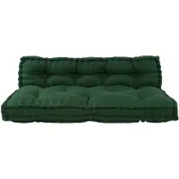 vidaXL Coussins pour canapé en palettes , lot de 2, vert, 120 x 80 x 38 cm, tissu