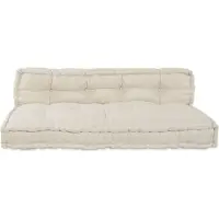 vidaXL Coussins pour canapé en palettes , lot de 2, couleur crème, 120 x 80 x 38 cm, tissu