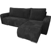 Inny producent Canapé d'angle TILIA avec fonction couchage et coffre de rangement, couleur noire