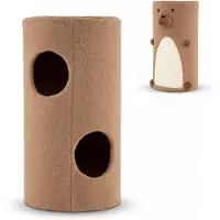 Costway Arbre à chat, Ø 35 cm, hauteur 66 cm, avec tapis à griffer en sisal, 2 niches, panier, arbre à chat, pour chats jusqu'à 15 kg, marron