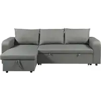 HABITAT ET JARDIN Canapé d'angle réversible/convertible en tissu "Victor" - 4 places - Gris