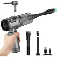No Brand MEVRONISSHOP-Aspirateur à main sans fil - Mini aspirateur de voiture puissant avec ventilateur, rechargeable USB-C - Aspirateur à main pour voiture, bureau et maison