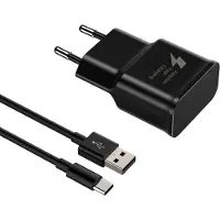 KALANKA -Chargeur Rapide USB, pour Samsung Galaxy S9 S8 S10 S10+ S20 S20 FE A04S A14 A13 A12 A22 A23 A33 A34 A51 A52 A53 A54 5G A05S, Chargeur Rapide de Rechange d'origine + 2m Type-C (Noir)
