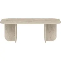 Hannah Home Table basse en bois "Becaj" - 120 x 60 x 41 cm - Travertin