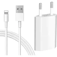 KALANKA -Chargeur pour Iphone 14/13/13pro/11/8/ 8 Plus/ 11/7/ 7 Plus/ 6/ 6S/ SE 2020/ X/XR/XS/XS Max/ 10/12 SE 2020,IPad,Air pods, 5V 1A Adaptateur Secteur USB avec Câble 2M