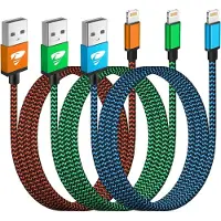 KALANKA -Cable iPhone Chargeur iPhone [2m/Lot de 3] Cable Lightning USB MFi Certifié Nylon Tressé Cordon iPhone Charge Rapide Fil Ultra Solide pour iPhone 14 Pro Max 13 12 11 XR XS X 8 7 Plus Se iPad