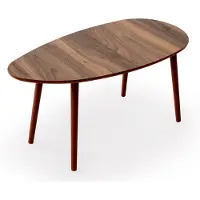 Hannah Home Table basse en bois "Nora" 100 x 50 x 45 cm - Noyer