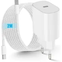 KALANKA -Chargeur Rapide iPhone 17 16 1525W USB C Original Chargeur Adaptateur Rapide avec 2m Câble USBC to C pour iPhone 17/17 Pro Max/16/16 pro/15 Pro Max/ipad 12.9/11/Air 5 4/Mini/iPad 10/11 Gén