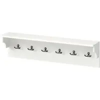 Helloshop26 Porte-manteau mural avec étagère 80 x 14 x 20 cm rangement organisé design ouvert en bois blanc 20_0018220