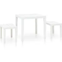 Helloshop26 Table De Jardin Avec 2 Bancs Plastique Blanc 02_0018689