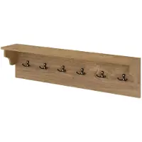 Helloshop26 Porte-manteau mural 80 x 14 x 20 cm avec étagère pratique design mural pour rangement organisé en bois naturel 20_0017685