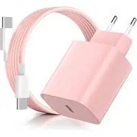 KALANKA -Chargeur pour iPhone Rapide, 20W PD3.0 Chargeur pour iPhone avec 2M Câble USB C, USB C Prise Charger Rapide pour Phone 16 Pro/16 Pro Max/16 Plus/15/15 Pro/15 Pro Max/15 Plus/Pad - Rose