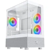 Xigmatek Boîtier Mini/Micro-ATX Alphard M Arctic - Blanc avec 4x120mm A-RGB et verre trempé