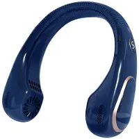 Generique Ventilateur portatif autour du cou blanc rechargeable sans fil design léger et silencieux ventilation douce pour extérieur voyage bureau été rafraîchissement mains libres au quotidien