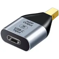 INF Adaptateur Type-C femelle vers mini DP mâle — Aluminium gris, DP1.4 4K@60Hz Plug-and-Play, prend en charge jusqu'à 8K@60Hz
