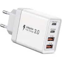 KALANKA -Chargeur USB C 40W, Charge Rapide PD3.0, 4 Ports Type C, Adaptateur Multiple pour Samsung S25 S24 S23, iPhone 16 15 14 13, Huawei, Idéal Voyage et Bureau