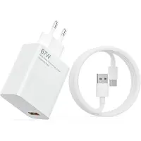 No Brand MEVRONISSHOP-Chargeur Rapide 67 W avec câble USB C de 2 m, Adaptateur Chargeur Rapide Chargeur Turbo pour Xiaomi 13T 13 12S Ultra 12 Lite 12X 11T Redmi Note 13 12 11Pro 11S 10 Mi 11 Ultra 11i 10T etc