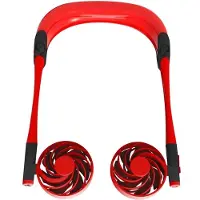 Generique Ventilateur portatif accrochant le ventilateur de cou avec l'écouteur de Bluetooth et 3 vitesse réglable de vent pour le bureau de Sport à la maison extérieur