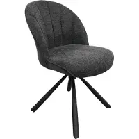 NABER Brezo 1S, chaise, piétement noir mat, pivotant, rond, revêtement gris foncé