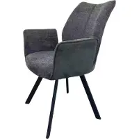 NABER Stella 1AS, chaise, piétement noir mat, fixe, ovale, revêtement gris foncé