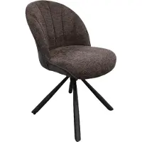 NABER Brezo 1S, chaise, piétement noir mat, pivotant, rond, revêtement brun