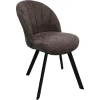 NABER Brezo 1S, chaise, piétement noir mat, fixe, ovale, revêtement marron