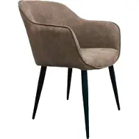 NABER Ella 1KM, chaise, piétement noir mat, revêtement kaki foncé