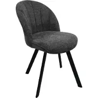 NABER Brezo 1S, chaise, piétement noir mat, fixe, ovale, revêtement gris foncé