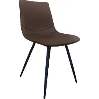 NABER Lino 1KT, chaise, piétement noir mat, revêtement marron