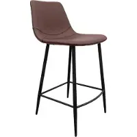 NABER Lino 2KT, tabouret, structure noire mate, revêtement marron