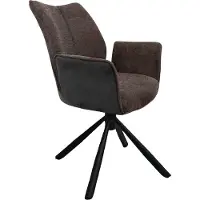 NABER Stella 1AS, chaise, piétement noir mat, pivotant, rond, revêtement marron