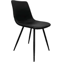 NABER Lino 1KT, chaise, piétement noir mat, revêtement noir