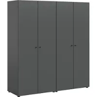 Ebuy24 Darwin armoire de rangement 4 portes anthracite.