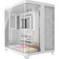 Corsair iCUE LINK AIR 5400 LX-R RGB - Mid tower - ATX étendu - panneau latéral fenêtré (verre trempé) - pas d'alimentation (ATX) - blanc - USB/Audio