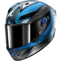 Shark Aeron Mekarium, casque intégral ,Noir/Bleu/Argent ,M