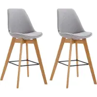 BellaFurn ensemble de 2 tabourets de bar - Tabouret - Repose-pieds confortable et élégant | Couleur : Gris | Couleur des vêtements : Naturel