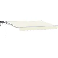 vidaXL Armature de store manuelle avec LED, crème et blanc, 2,5 x 2 m